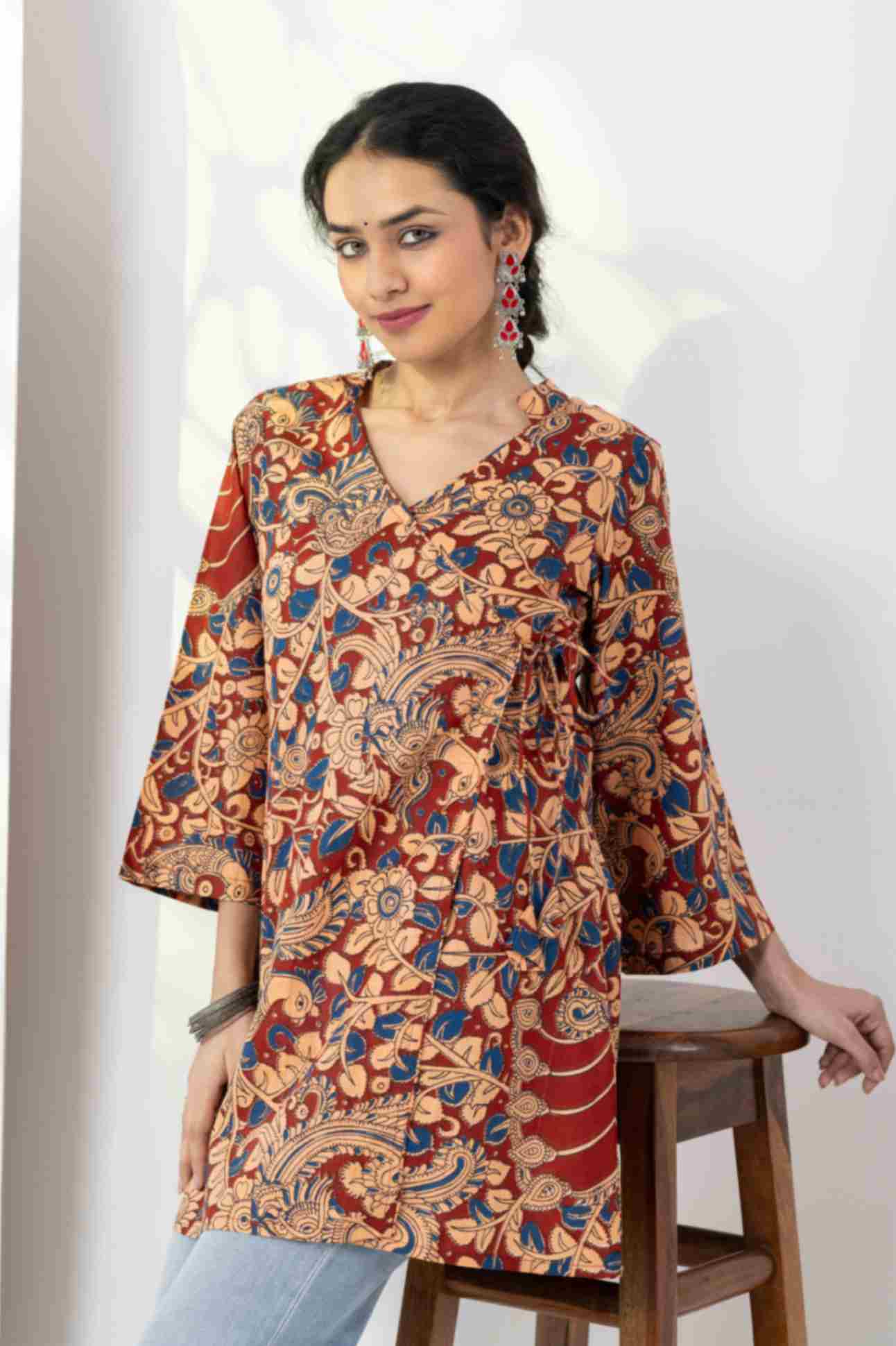 Heer Rust Red Angrakha Tunic