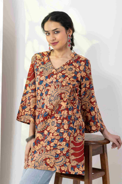 Heer Rust Red Angrakha Tunic