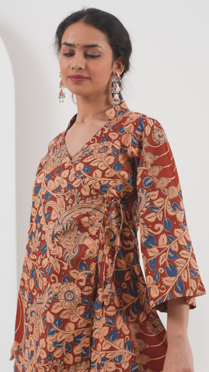Heer Rust Red Angrakha Tunic
